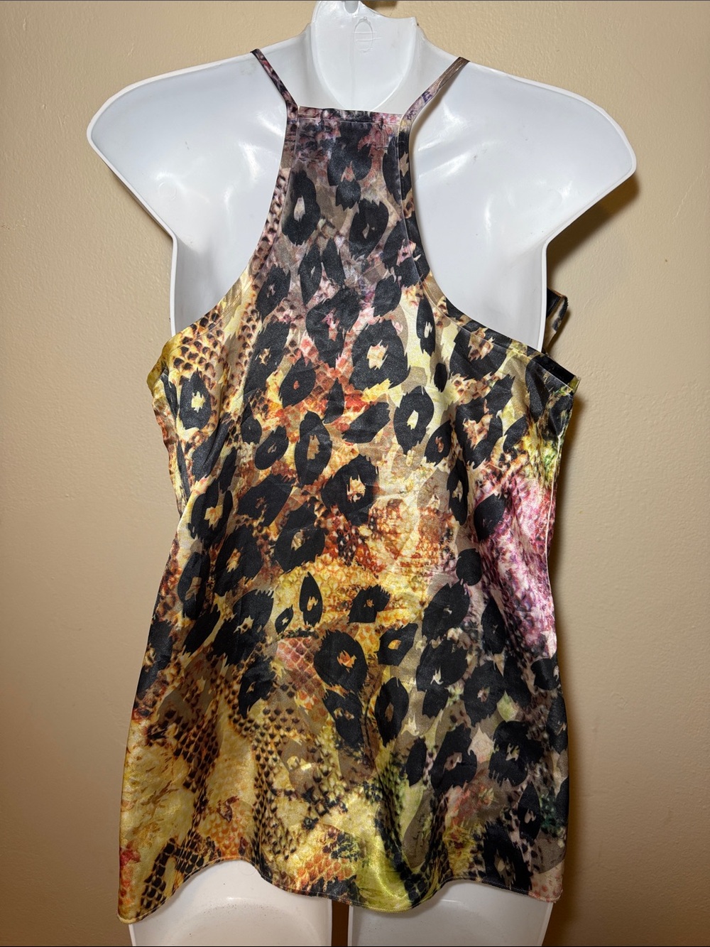 Noble U Multi-Color Leopard Print Ruffle Cami - Picture 2 of 2
